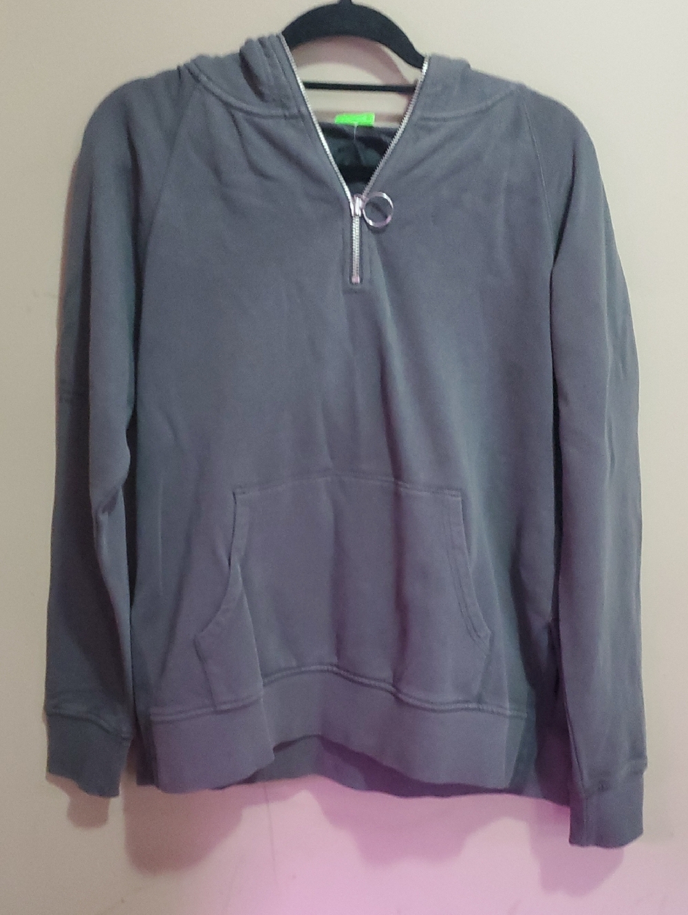 Musium Div Gray Half-Zip Hoodie with Kangaroo Pocket